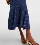 Alessandra Rich Polka-dot bow-detail silk midi dress