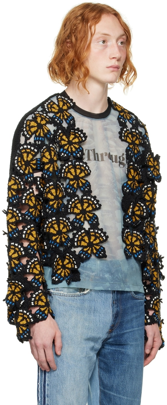 Doublet Black Floral Cardigan Doublet