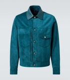 Berluti Leather-trimmed suede field jacket