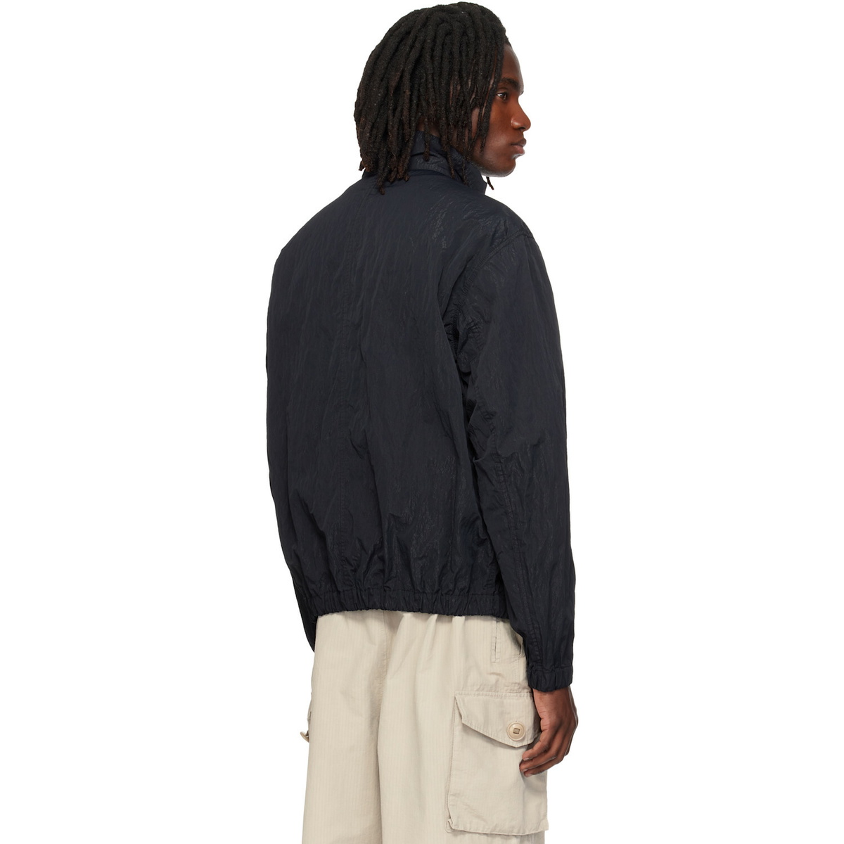 Stone Island Black Q100009 Warp Rib Nylon-TC Jacket