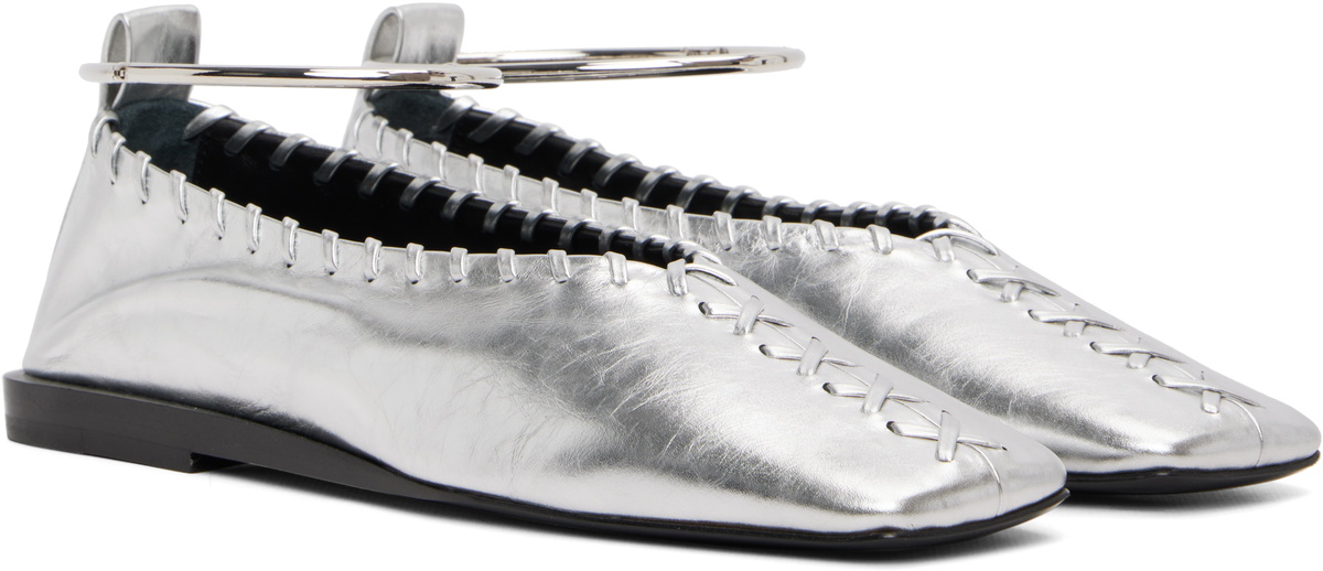 Jil Sander Silver Ring Ballerina Flats