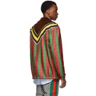 Gucci Green and Red Silk Chain Jacket