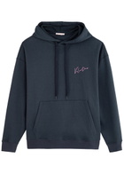 Valentino Logo Jersey Hooded Sweatshirt Navy