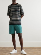 Mr P. - Straight-Leg Organic Cotton-Terry Drawstring Shorts - Blue