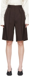 Victoria Beckham Brown Wool Shorts