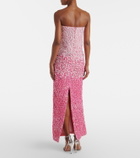 Là Fuori Floral sequined silk gown
