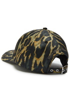 Ganni Logo-embroidered Leopard-print Nylon cap - Black - One Size