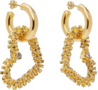 Magda Butrym Gold Mini Crystal Hearts Earrings
