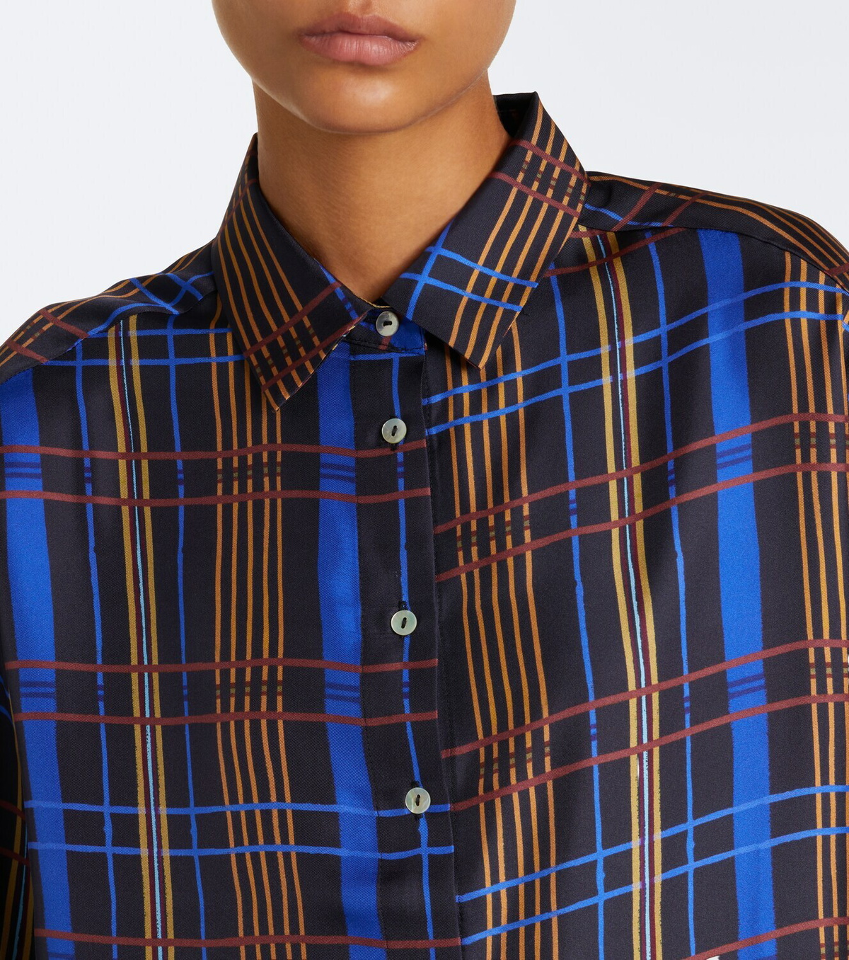 Asceno Maya checked silk shirt