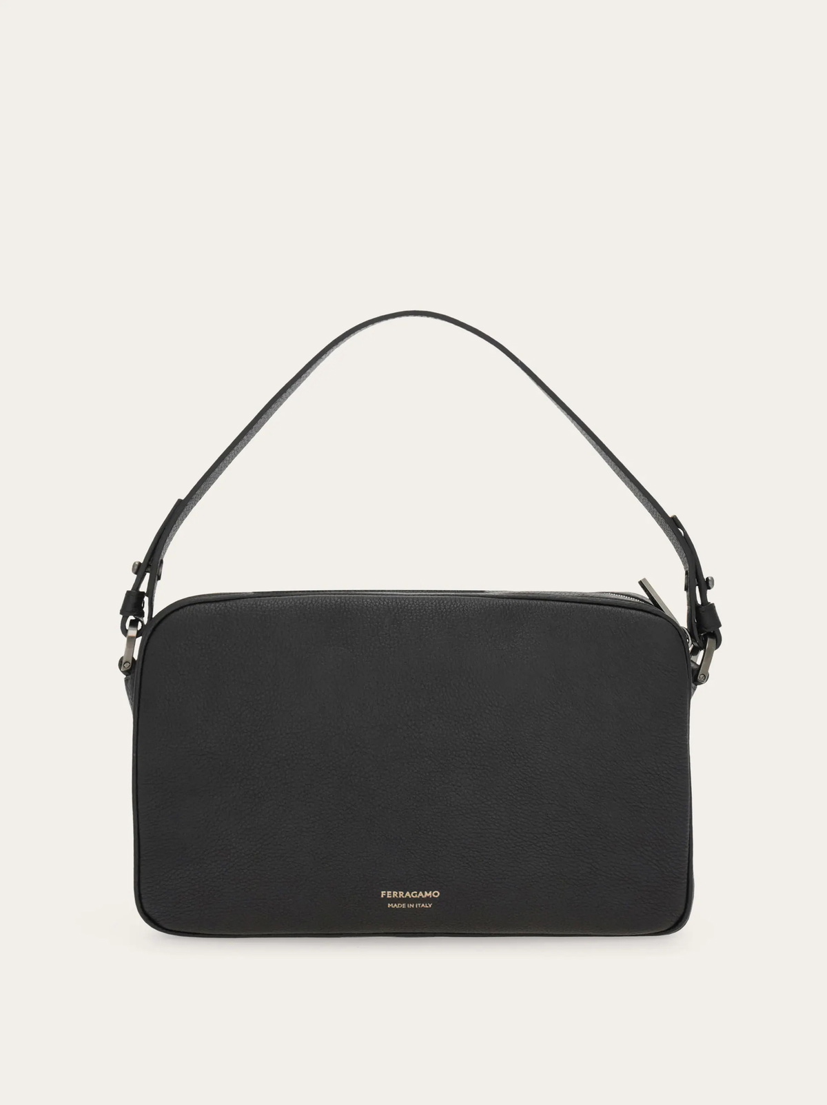 Ferragamo Mens Gancini shoulder bag in Black