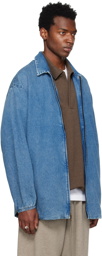 Fear of God ESSENTIALS Blue Zip Denim Jacket