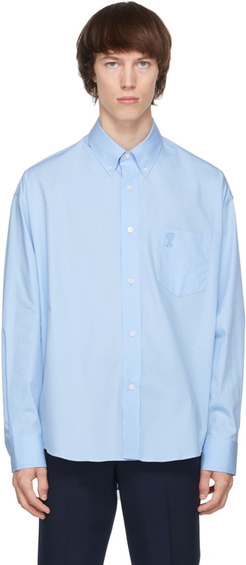 Photo: AMI Alexandre Mattiussi Blue Ami De Coeur Boxy Shirt