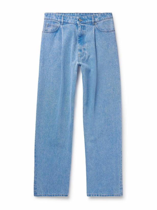 Photo: Marni - Wide-Leg Pleated Jeans - Blue