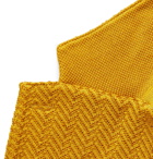 Lardini - Mustard Slim-Fit Herringbone Cotton and Linen-Blend Knitted Blazer - Yellow