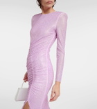 Self-Portrait Crystal-embellished mesh maxi dress