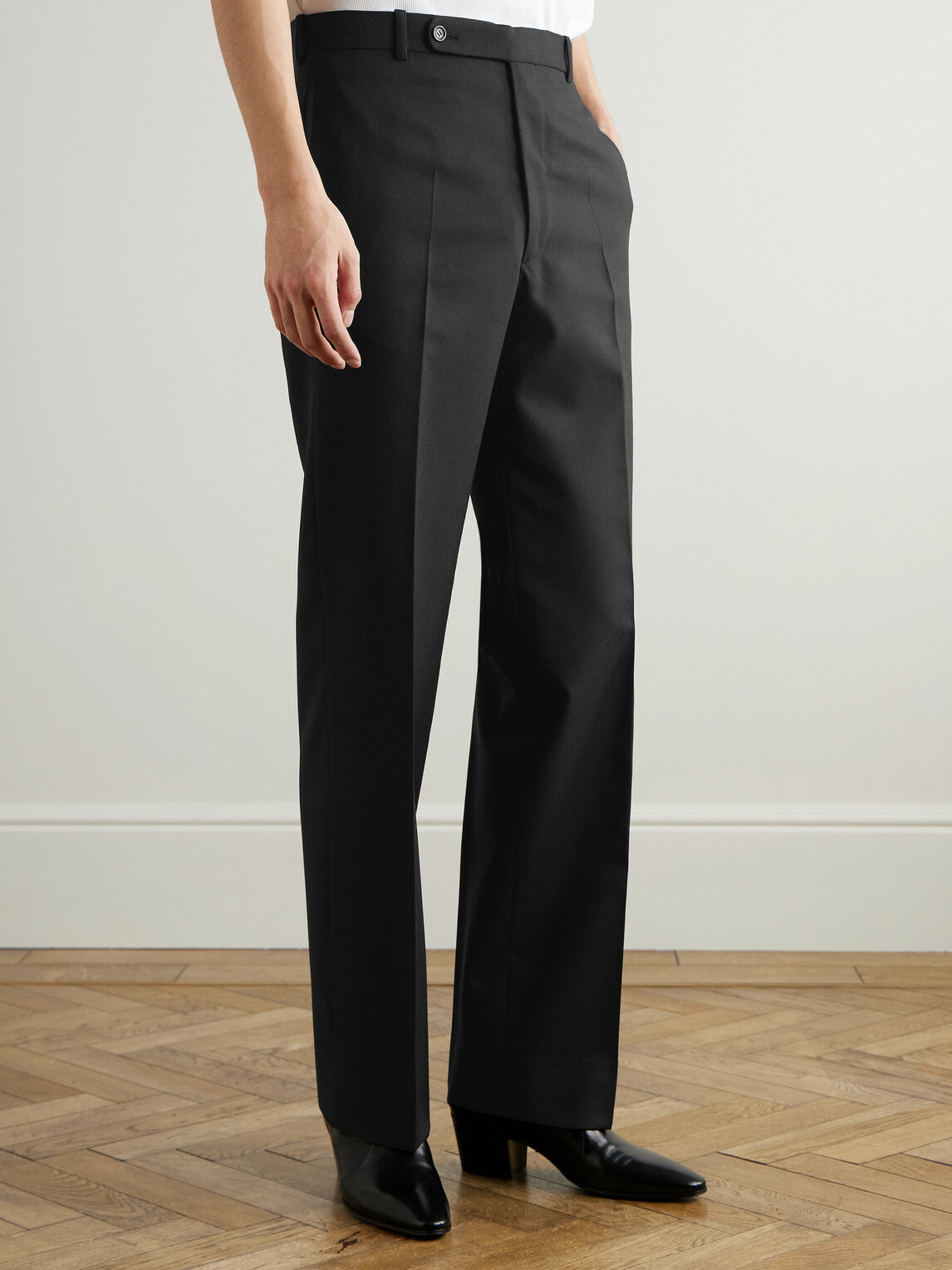 Husbands - Wide-Leg Linen Suit Trousers - Black