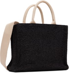Marni Black Raffia-Effect Small Tote