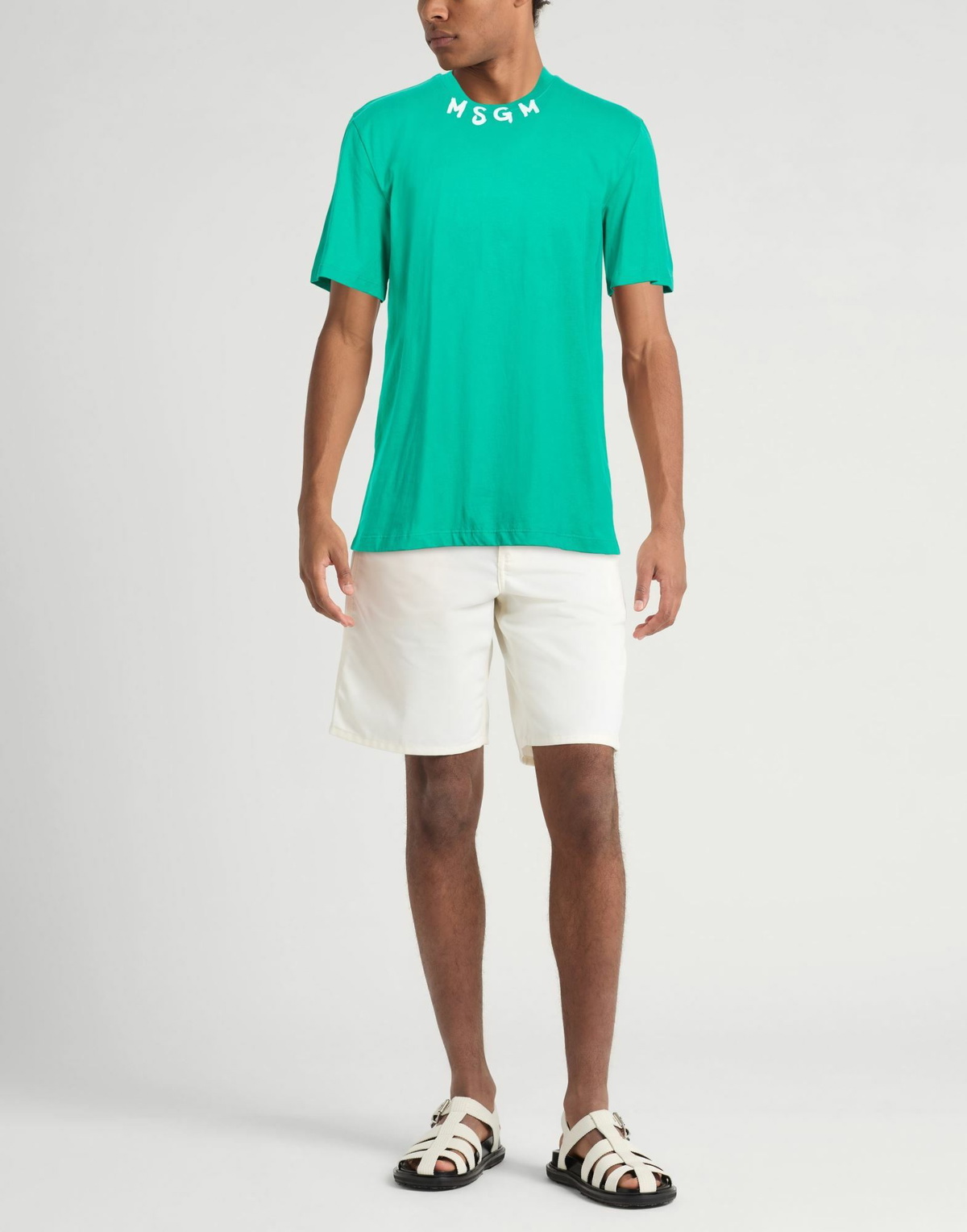 Msgm Mens T-shirt Emerald in Green
