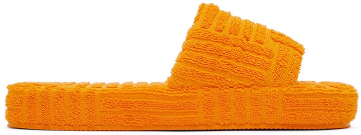 Photo: Bottega Veneta Orange Resort Sponge Sandals
