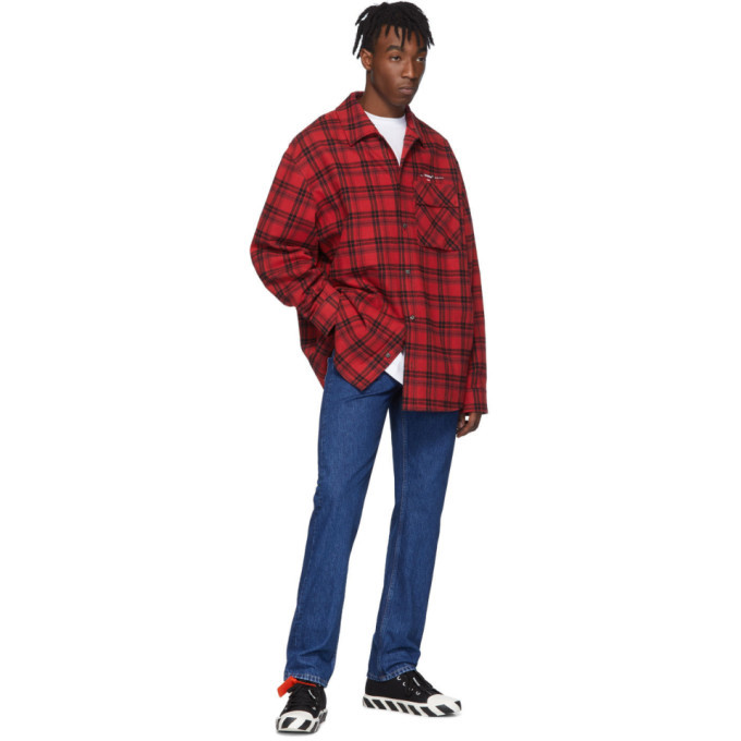 Off white red and black outlet flannel