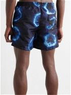 Bather - Straight-Leg Mid-Length Tie-Dyed Recycled Swim Shorts - Blue
