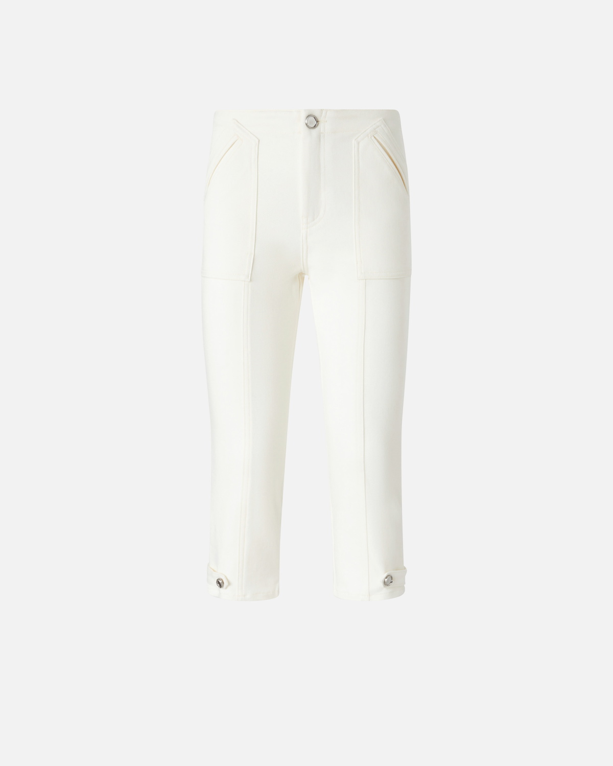 Pinko Cotton Canvas Capri Pants Bright White