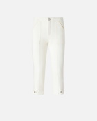 Pinko Cotton Canvas Capri Pants Bright White