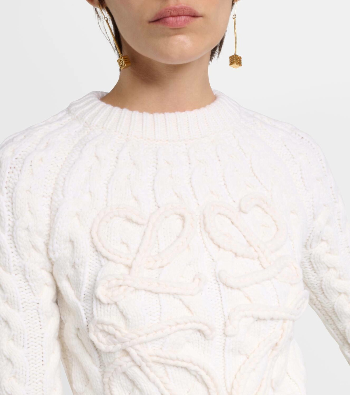 Loewe Anagram cable-knit wool-blend sweater Loewe