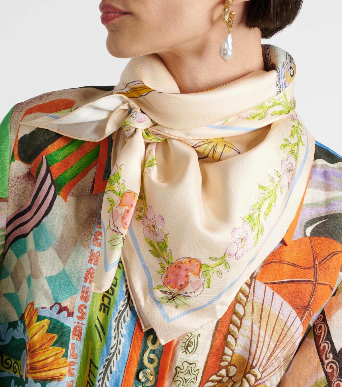 Alémais Court printed silk scarf