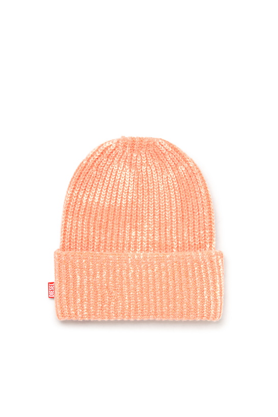Photo: Diesel Beanie in brushed wool blend - Knit caps - Unisex - Orange