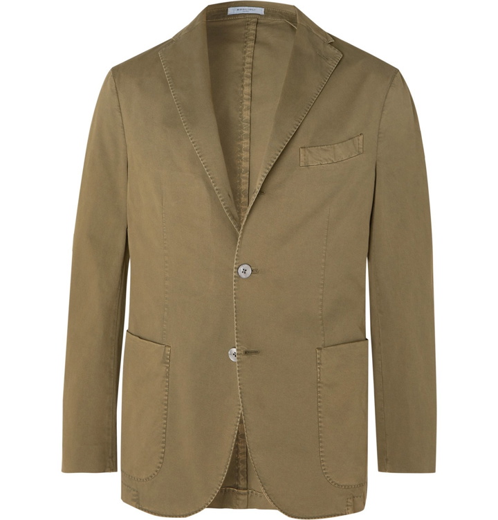 Photo: Boglioli - Navy K-Jacket Slim-Fit Unstructured Stretch-Cotton Twill Suit Jacket - Green