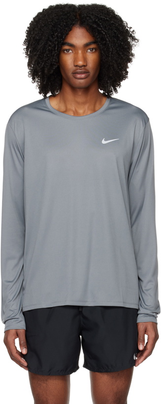 Photo: Nike Gray Miler Long Sleeve T-Shirt