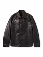 Incotex - Montedoro Leather Overshirt - Brown