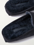 Manolo Blahnik - Crawford Suede Slippers - Blue