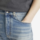 Alexander McQueen Men's Straight Leg Denim Jeans in Blue Washed