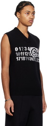 MM6 Maison Margiela Black Jacquard Vest