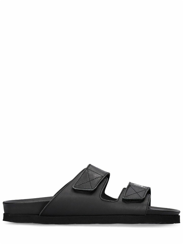 Photo: PALM ANGELS 20mm Faux Leather Slide Sandals