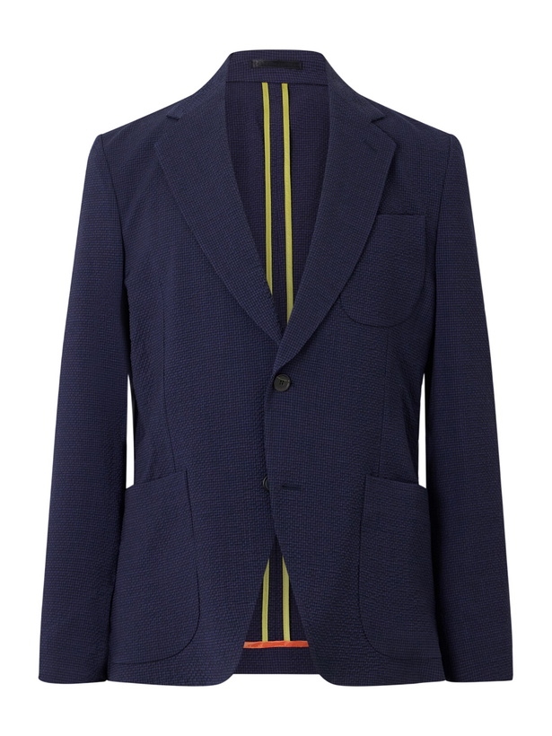 Photo: Paul Smith - Wool-Blend Seersucker Suit Jacket - Blue