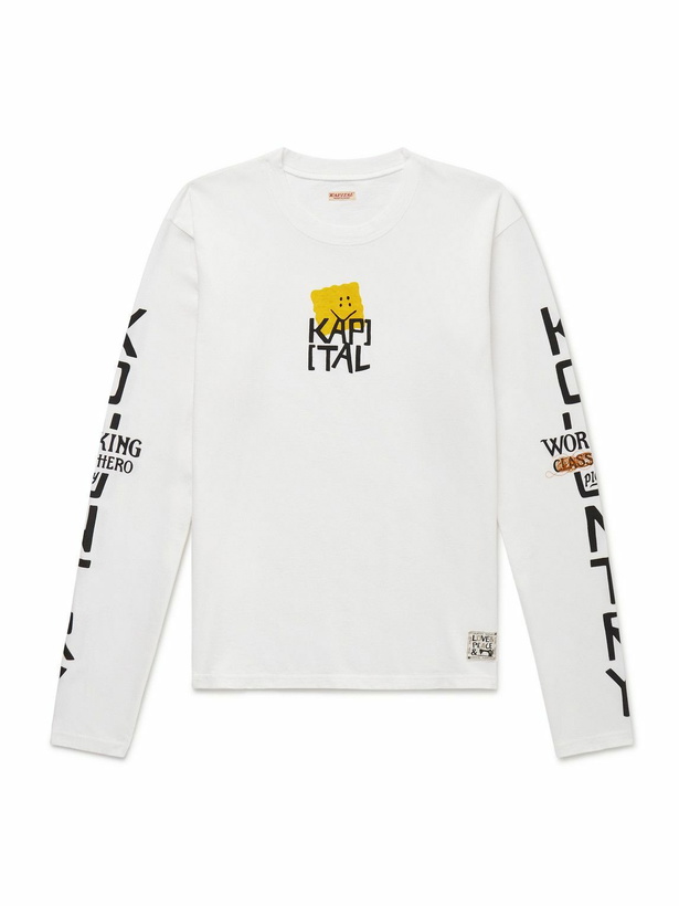 Photo: KAPITAL - Peckish Embroidered Printed Cotton-Jersey T-Shirt - White