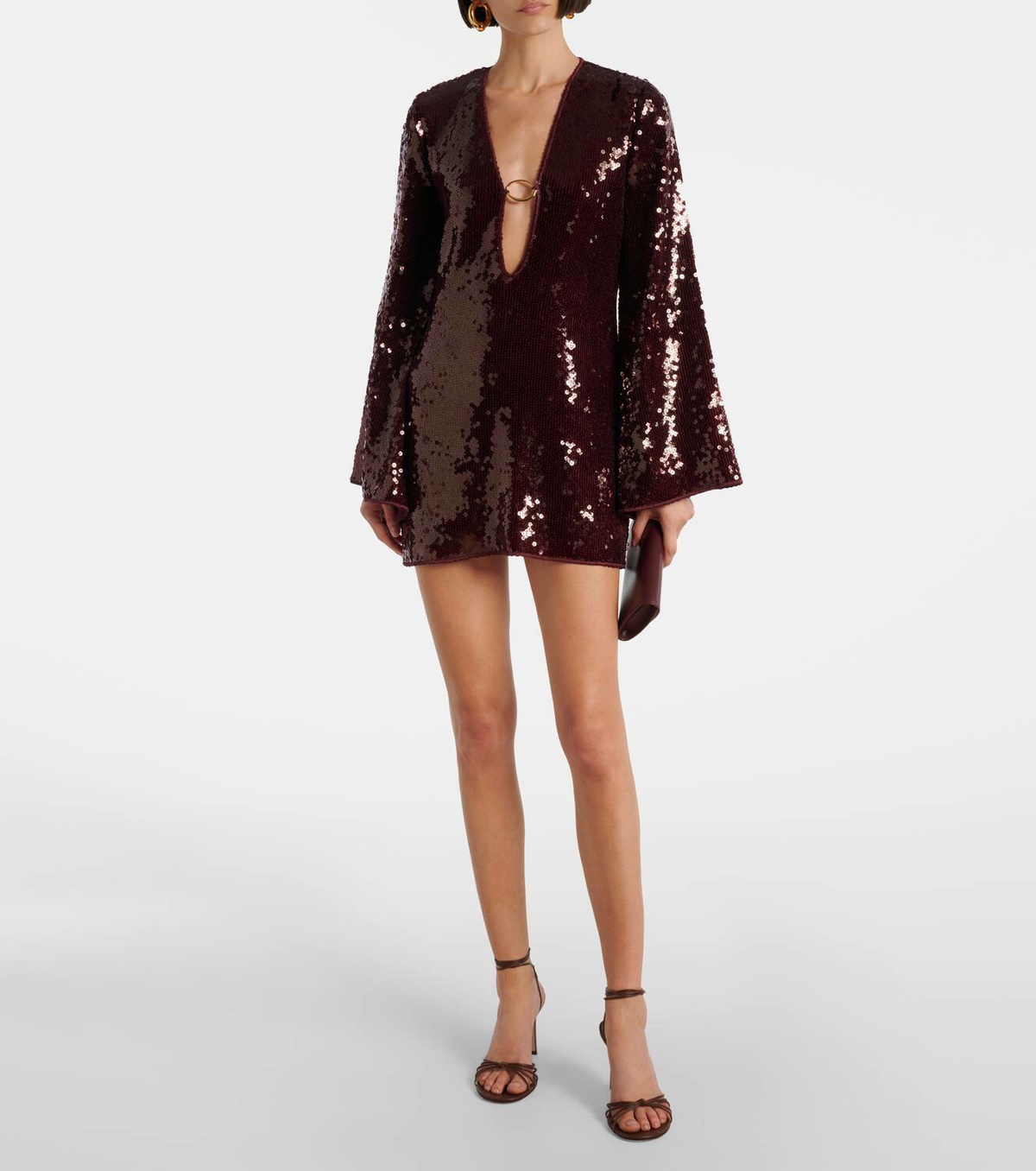 ワンピース OSEREE MARYLIN KAFTAN MINI DRESS IN SEQUINNED TULLE Oséree Marylin sequined kaftan Oseree