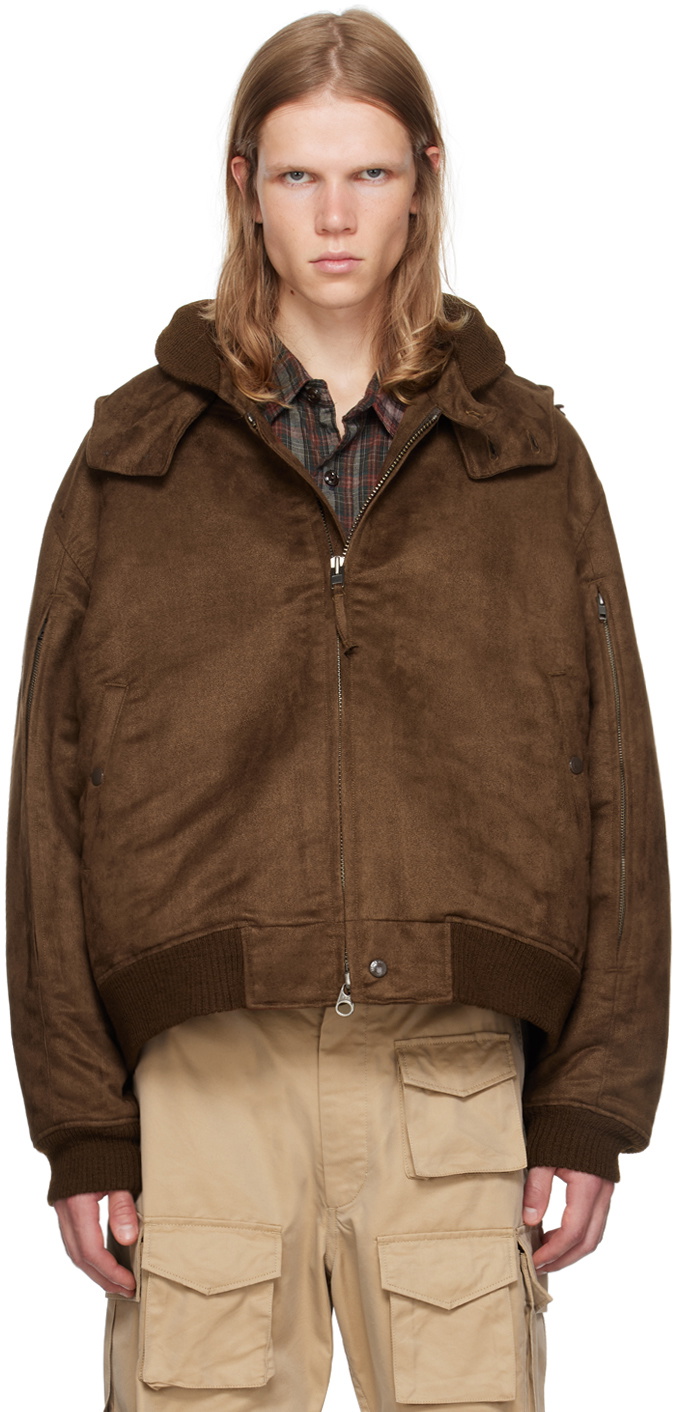 Engineered Garments Brown LL Faux-Suede Bomber Jacket
