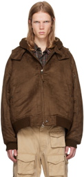 Engineered Garments Brown LL Faux-Suede Bomber Jacket