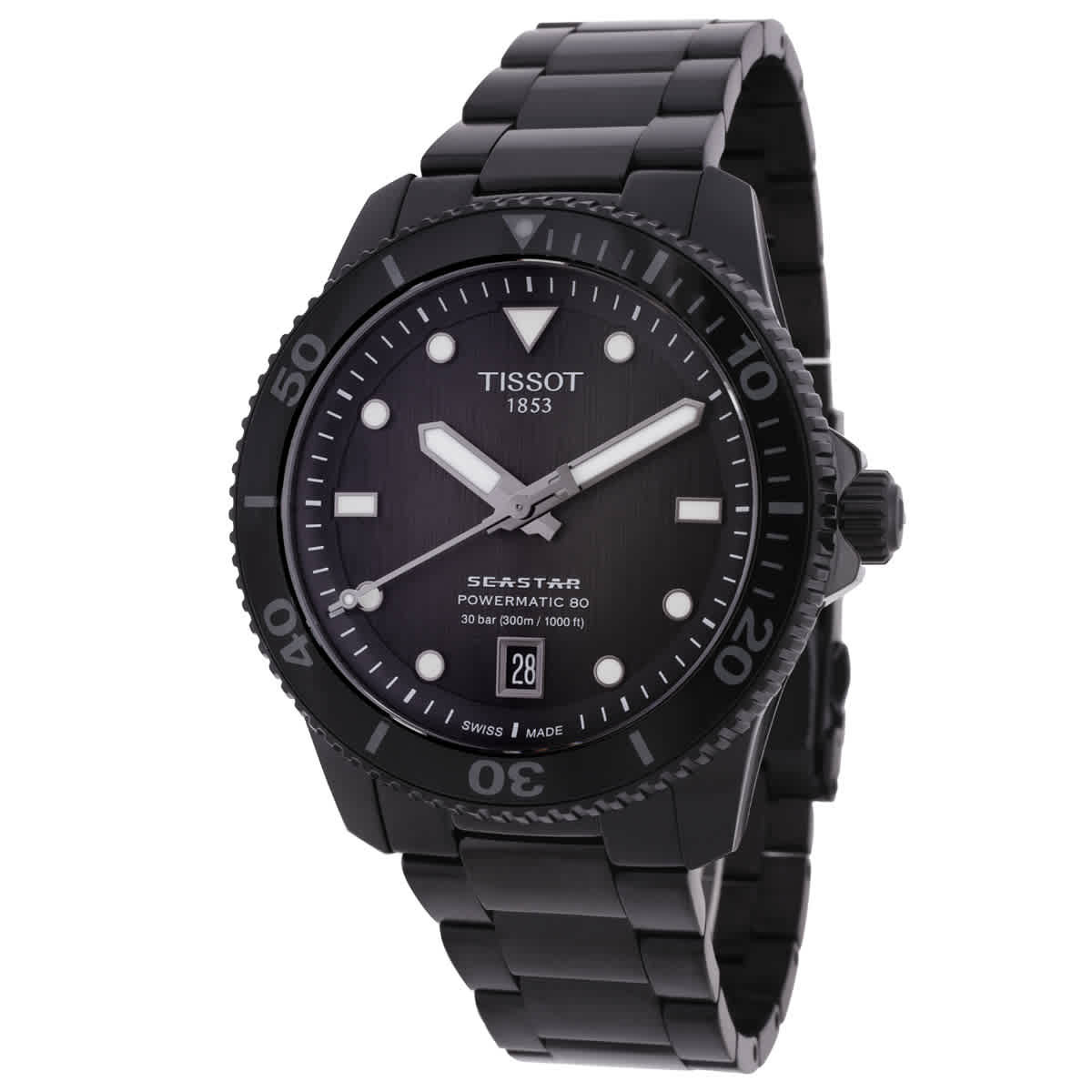 Tissot Seastar 1000 Automatic Graded Grey-Black Dial Watch T1208073305100