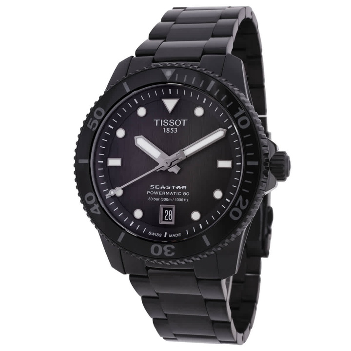 Photo: Tissot Seastar 1000 Automatic Graded Grey-Black Dial Watch T1208073305100