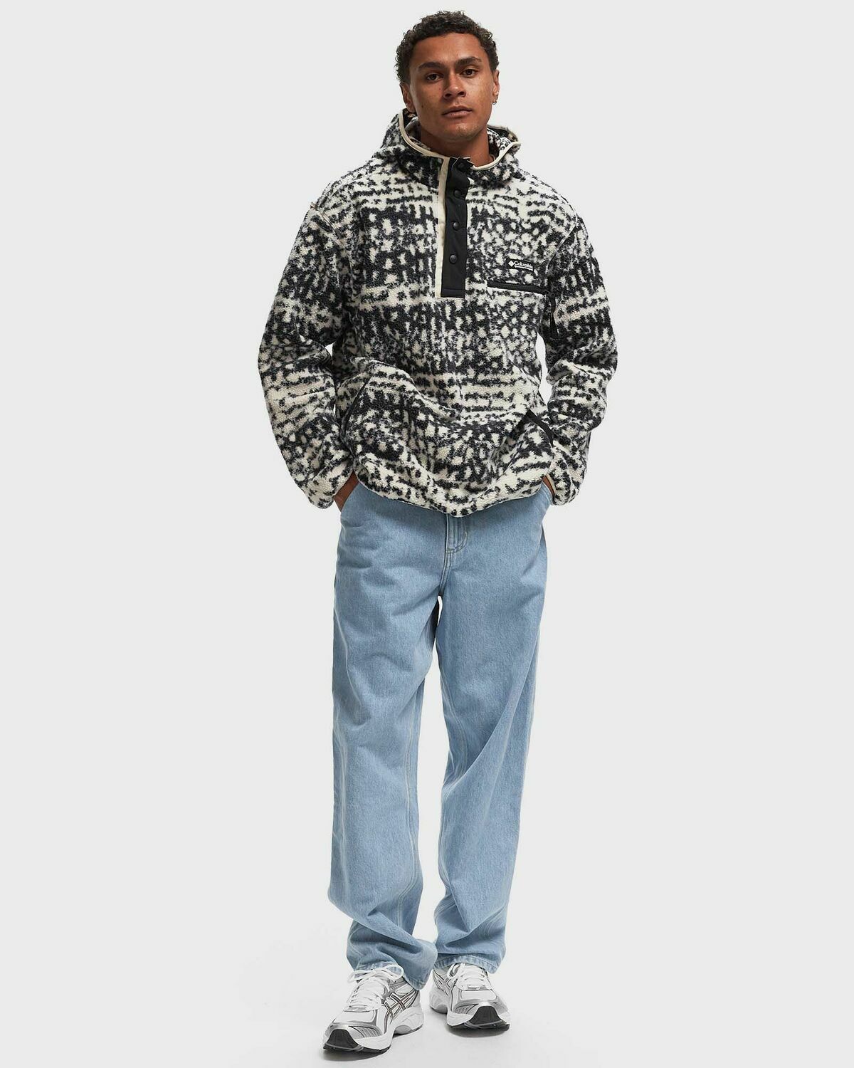 Columbia Helvetia Ii Printed Hoodie Black/White Half Zips/Hoodies