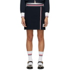 Thom Browne Navy RWB Trim Wrap Miniskirt