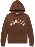 Moncler - Logo-Embroidered Cotton-Jersey Hoodie - Brown