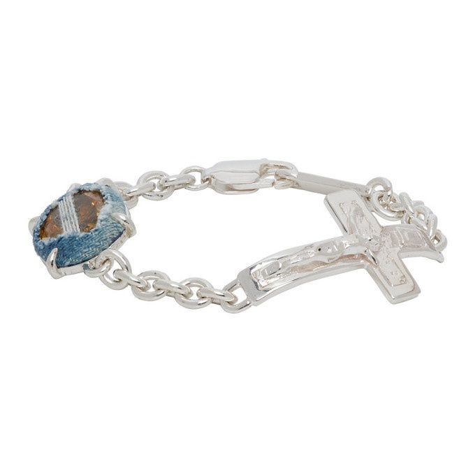 Photo: SWEETLIMEJUICE Silver Oval Crucifix Bracelet