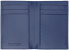 Bottega Veneta Navy Flap Card Case