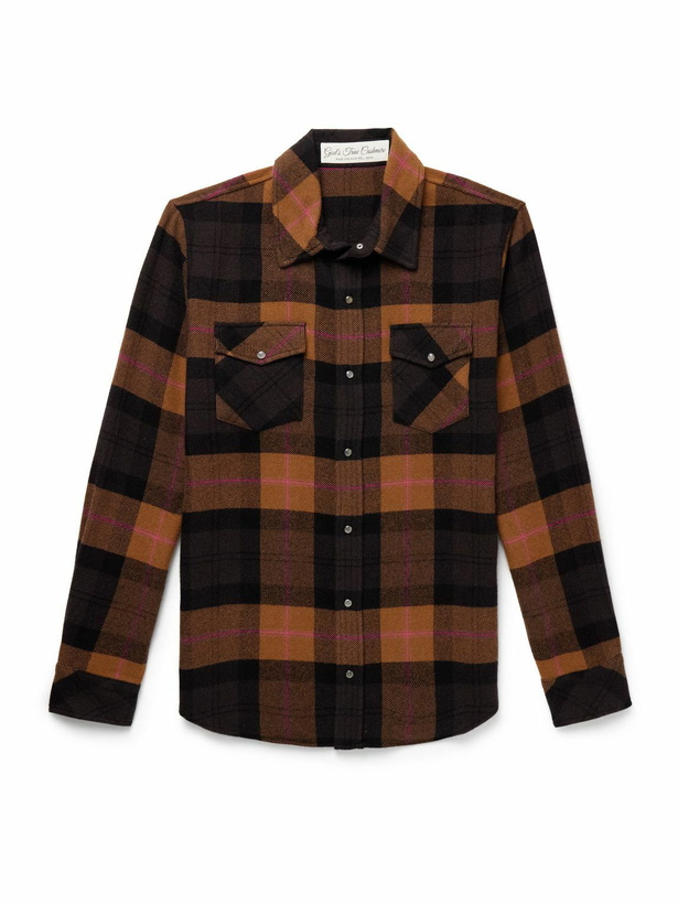Photo: God's True Cashmere - Checked Cashmere Shirt - Orange